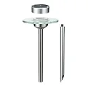 Paulmann LED Solar-Spießleuchte SPECIAL LINE UFO, IP44, 0.2W 3000K, 2 wechselbare Akkus, Edelstahl / Glas klar