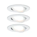 3er-Set LED Einbauleuchte NOVA PLUS COIN, IP23, rund, 3x 6.8W 2700K 425lm, dimmbar, Weiß