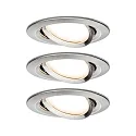 3er-Set LED Einbauleuchte NOVA PLUS COIN, IP23, rund, 3x 6.8W 2700K 425lm, dimmbar, Eisen