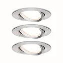 3er-Set LED Einbauleuchte NOVA PLUS COIN, IP23, rund, 3x 6.8W 2700K 425lm, dimmbar, schwenkbar, Alu gedreht