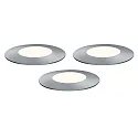 Paulmann PLUG & SHINE 3er-Erweiterungs-Set Boden-Einbauleuchte FLOOR MINI, IP65, Ø 5.5cm, 3x 2.5W 3000K, Silber