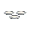 Paulmann PLUG & SHINE 3er-Erweiterungs-Set Boden-Einbauleuchte FLOOR MINI, IP65, Ø 5.5cm, 3x 2.5W 3000K, Silber