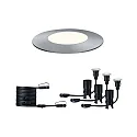 Paulmann Plug&Shine 3er-Set Bodeneinbauleuchte Floor Mini IP65 3x2,5W 55mm Silber