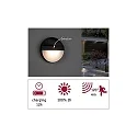 Paulmann LED Solar-Wandleuchte ELOIS mit Bewegungssensor IP44, 1W 3000K 50lm, inkl. Akku, Anthrazit