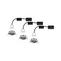 Paulmann 3er-Set LED Einbauleuchte NOVA MINI mit Modul COIN, schwenkbar, Eisen gebürstet