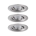 Paulmann 3er-Set LED Einbauleuchte NOVA MINI mit Modul COIN, schwenkbar, Eisen gebürstet