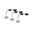 3er-Set LED Einbauleuchte NOVA MINI mit Modul COIN, IP44, starr, Eisen gebürstet