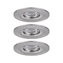 3er-Set LED Einbauleuchte NOVA MINI mit Modul COIN, IP44, starr, Eisen gebürstet