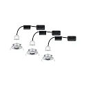 Paulmann 3er-Set LED Einbauleuchte NOVA MINI mit Modul COIN, IP44, starr, Chrom