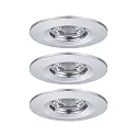 Paulmann 3er-Set LED Einbauleuchte NOVA MINI mit Modul COIN, IP44, starr, Chrom