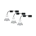 Paulmann 3er-Set LED Einbauleuchte NOVA MINI mit Modul COIN, IP44, starr, Alu gedreht