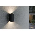 Paulmann LED Außenwandleuchte FLAME, Up&Down, IP44, 230V, Aluminium, Dunkelgrau, Höhe 15.5cm, 2x3W 3000K 2x390lm 105°