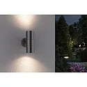 Paulmann outdoor wall luminaire FLAME up / down, cylindrical GU10 IP44, stainless steel brushed dimmable