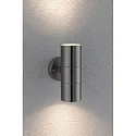 Paulmann outdoor wall luminaire FLAME up / down, cylindrical GU10 IP44, stainless steel brushed dimmable