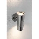 Paulmann outdoor wall luminaire FLAME up / down, cylindrical GU10 IP44, stainless steel brushed dimmable