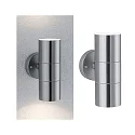 Paulmann outdoor wall luminaire FLAME up / down, cylindrical GU10 IP44, stainless steel brushed dimmable