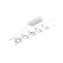 Paulmann LED Seilsystem RoundMac, 5-fach, 12V DC, 5x 4.5W 3000K, inkl. Trafo 60VA, Kunststoff, Weiß matt / Chrom