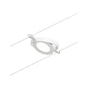 Paulmann LED Seilsystem RoundMac, 5-fach, 12V DC, 5x 4.5W 3000K, inkl. Trafo 60VA, Kunststoff, Weiß matt / Chrom