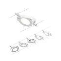 Paulmann LED Seilsystem RoundMac, 5-fach, 12V DC, 5x 4.5W 3000K, inkl. Trafo 60VA, Kunststoff, Weiß matt / Chrom