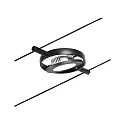 Paulmann LED Seilsystem-Einzelspot RoundMac, 12V DC, 4.5W 3000K, Kunststoff, Schwarz matt / Chrom