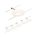 Paulmann wire system DISCLED 5-fold, chrome, chrome matt 