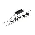 Paulmann Seilsystem-Basisset MAC II, 5-fach, 12V DC, 5x GU5.3 max. 10W, inkl. Trafo 60VA, Kunststoff / Metall, Schwarz matt / Chrom