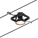 Paulmann Seilsystem-Basisset MAC II, 5-fach, 12V DC, 5x GU5.3 max. 10W, inkl. Trafo 60VA, Kunststoff / Metall, Schwarz matt / Chrom