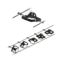 Paulmann Seilsystem-Basisset MAC II, 5-fach, 12V DC, 5x GU5.3 max. 10W, inkl. Trafo 60VA, Kunststoff / Metall, Schwarz matt / Chrom