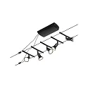Paulmann wire system SALT 5-fold GU5,3, chrome, black matt 
