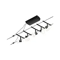 Paulmann Seilsystem-Basisset SHEELA, 5-fach, 12V, 5x GU5.3 max. 10W, inkl. Trafo 60VA, Kunststoff / Metall, Schwarz matt / Chrom