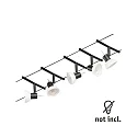 Paulmann Seilsystem-Basisset SHEELA, 5-fach, 12V, 5x GU5.3 max. 10W, inkl. Trafo 60VA, Kunststoff / Metall, Schwarz matt / Chrom