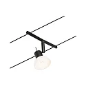 Paulmann Seilsystem-Basisset SHEELA, 5-fach, 12V, 5x GU5.3 max. 10W, inkl. Trafo 60VA, Kunststoff / Metall, Schwarz matt / Chrom