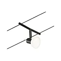 Paulmann Seilsystem-Basisset SHEELA, 5-fach, 12V, 5x GU5.3 max. 10W, inkl. Trafo 60VA, Kunststoff / Metall, Schwarz matt / Chrom