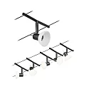 Paulmann Seilsystem-Basisset SHEELA, 5-fach, 12V, 5x GU5.3 max. 10W, inkl. Trafo 60VA, Kunststoff / Metall, Schwarz matt / Chrom