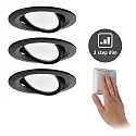 Paulmann recessed luminaire NOVA COIN LED round, swivelling, set of 3 Coin IP23, black matt dimmable 11W 460lm 2700K 100° 100° CRI >80