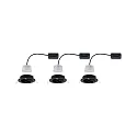 Paulmann recessed luminaire NOVA COIN LED round, swivelling, set of 3 Coin IP23, black matt dimmable 11W 460lm 2700K 100° 100° CRI >80