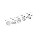 Paulmann LED Seilsystem CORDUO CIRCLE, Basisset, 230V / sek. 12V DC, 5x 5W 3000K, inkl. 60VA Trafo, 2x 5 Meter, Chrom matt / Chrom  
