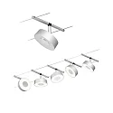 Paulmann LED Seilsystem CORDUO CIRCLE, Basisset, 230V / sek. 12V DC, 5x 5W 3000K, inkl. 60VA Trafo, 2x 5 Meter, Chrom matt / Chrom  