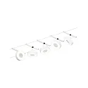 LED Seilsystem CORDUO CIRCLE, Basisset, 230V / sek. 12V DC, 5x 5W 3000K, inkl. 60VA Trafo, 2x 5 Meter, Weiß matt / Chrom