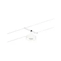 Paulmann LED Seilsystem CORDUO CIRCLE, Basisset, 230V / sek. 12V DC, 5x 5W 3000K, inkl. 60VA Trafo, 2x 5 Meter, Weiß matt / Chrom