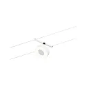 Paulmann LED Seilsystem CORDUO CIRCLE, Basisset, 230V / sek. 12V DC, 5x 5W 3000K, inkl. 60VA Trafo, 2x 5 Meter, Weiß matt / Chrom
