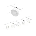 Paulmann LED Seilsystem CORDUO CIRCLE, Basisset, 230V / sek. 12V DC, 5x 5W 3000K, inkl. 60VA Trafo, 2x 5 Meter, Weiß matt / Chrom