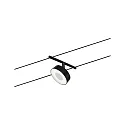 Paulmann LED Seilsystem CORDUO CIRCLE, Basisset, 230V / sek. 12V DC, 5x 5W 3000K, inkl. 60VA Trafo, 2x 5 Meter, Schwarz matt / Chrom