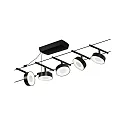 Paulmann LED Seilsystem CORDUO CIRCLE, Basisset, 230V / sek. 12V DC, 5x 5W 3000K, inkl. 60VA Trafo, 2x 5 Meter, Schwarz matt / Chrom