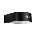 Paulmann solar wall luminaire EILEEN PIR round, with switch, with motion detector IP44, black 