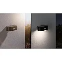 Paulmann LED Solar-Wandleuchte ADYA, mit PIR-Sensor, IP44, 2.5W 3000K 200lm, schwarz