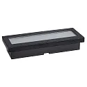 Paulmann LED Solar Bodeneinbauleuchte DOMENIC, IP67, 0.1W 3000K Akku wechselbar, begehbar, schwarz / Diffusor gelocht, 20x8cm