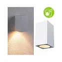 Paulmann LED Außenwandleuchte FLAME, IP44, Up or Down, 1-flammig, 230V, schaltbar, Aluminium, 5.2W 2200K 265lm 75°, Goldlicht, weiß