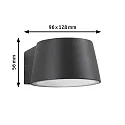 Paulmann LED Außenwandleuchte CAPEA, IP44, 6W 2200K 550lm 98°, schaltbar, Alumnium, anthrazit / klar