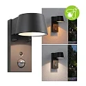 Paulmann LED Außenwandleuchte CAPEA, IP44, mit Multi-Modus-Sensor, 6W 2200/3000K 450lm 98°, Alumnium, anthrazit / klar